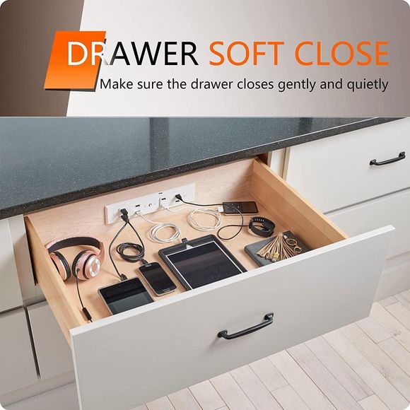 22" Bottom Mount Soft Close Drawer Slides Full Extension 80lb Load 22 inch - Picture 5 of 11